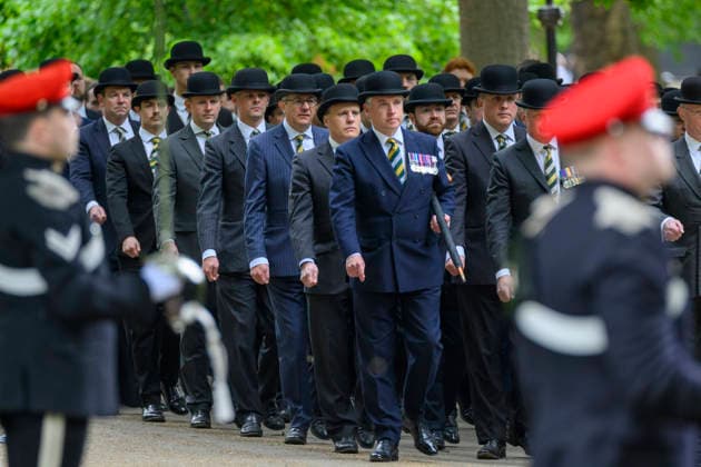 May 10, 2026, London, London, UK: London, UK. Military personnel take part in the 102nd Parade and Service of The Combined Cavalry Old Comrades Association at the Cavalry Memorial in Hyde Park. London UK  - ZUMAl94_ 20260510_zaf_l94_020 Copyright: xRayxTangx