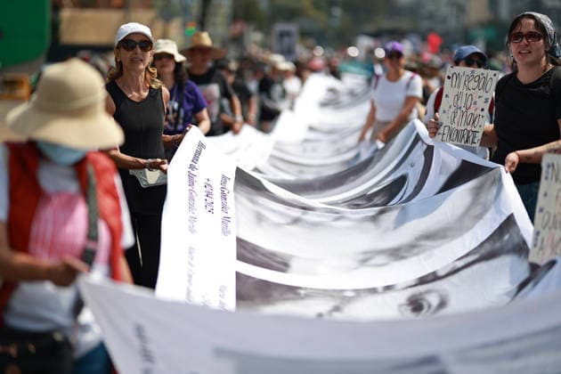 March of National Dignity in Mexico City MEXICO CITY, MEXICO - MAY 10: Relatives of missing persons holding banners and pictures take part in the March of National Dignity, on Reforma avenue, in Mexico City, Mexico, on May 10, 2026. Framed by the World Cup year, mothers of missing persons held a march on Mother s Day to raise awareness about the crisis of disappearances in Mexico and to demand justice under the slogan the mothers will reach the final while the number of missing persons in the country exceeds 130,000. Daniel Cardenas Anadolu Mexico City Mexico. Editorial use only. Please get in touch for any other usage.  Copyright: x2026xAnadoluxDanielxCardenasx