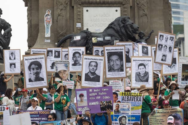 May 10, 2026, Mexico City, Mexico: On Mothers Day, collectives of searching mothers and relatives of missing persons took part in the XIV National Dignity March: Mothers Searching for their Sons, Daughters, Truth and Justice, in Mexico City. The march moved from the Monument to the Mother to the Angel of Independence, where participants demanded answers for missing persons while also protesting against the staging of the 2026 FIFA World Cup amid the countrys disappearance crisis. Mexico City Mexico  - ZUMAl178 20260510_znp_l178_044 Copyright: xCristianxLeyvax