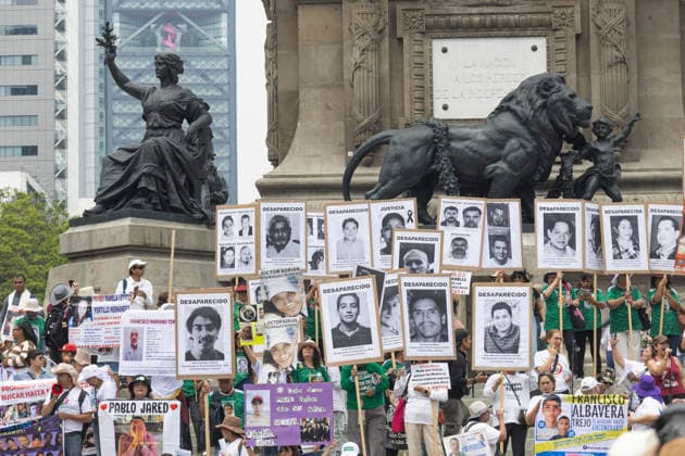May 10, 2026, Mexico City, Mexico: On Mothers Day, collectives of searching mothers and relatives of missing persons took part in the XIV National Dignity March: Mothers Searching for their Sons, Daughters, Truth and Justice, in Mexico City. The march moved from the Monument to the Mother to the Angel of Independence, where participants demanded answers for missing persons while also protesting against the staging of the 2026 FIFA World Cup amid the countrys disappearance crisis. Mexico City Mexico - ZUMAl178 20260510_znp_l178_051 Copyright: xCristianxLeyvax