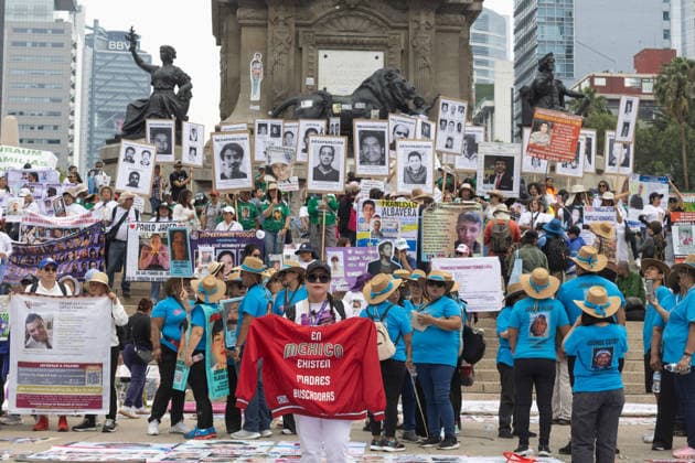 May 10, 2026, Mexico City, Mexico: On Mothers Day, collectives of searching mothers and relatives of missing persons took part in the XIV National Dignity March: Mothers Searching for their Sons, Daughters, Truth and Justice, in Mexico City. The march moved from the Monument to the Mother to the Angel of Independence, where participants demanded answers for missing persons while also protesting against the staging of the 2026 FIFA World Cup amid the countrys disappearance crisis. Mexico City Mexico - ZUMAl178 20260510_znp_l178_056 Copyright: xCristianxLeyvax