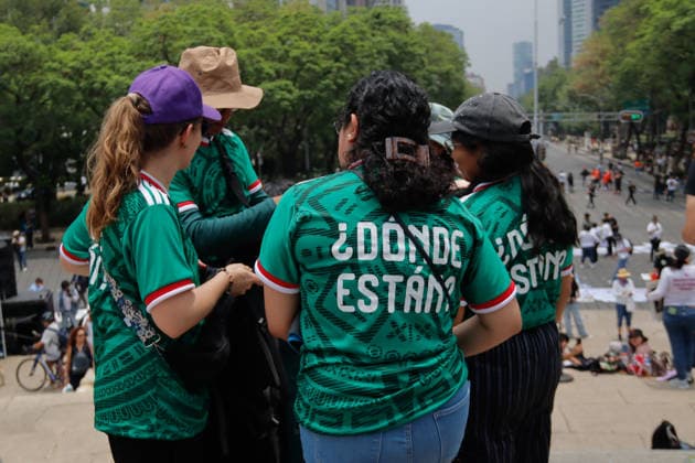 14th National March for Dignity on Mother s Day Women wearing the Mexican national team jersey with the slogan Where are they? during a demonstration for the 14th National March for Dignity: Mothers Searching demanding Justice on the occasion of Mother s Day at Angel of Independence. on May 10, 2026 in Mexico City, Mexico. (Photo by Carlos Santiago Eyepix Group) Copyright: xCarlosxSantiago xEyepixxGroupx CS_10052026_183568