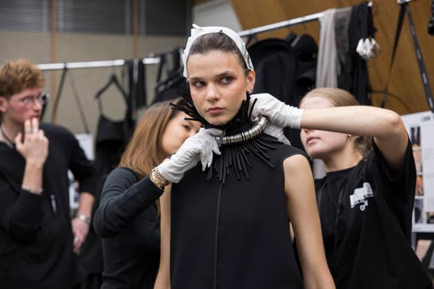 AUSTRALIAN FASHION WEEK, Models prepare backstage ahead of the Toni Maticevski Runway Show during AFC Australian Fashion Week at the Collider, in Sydney, Monday, May 11, 2026. ( NO ARCHIVING SYDNEY NEW SOUTH WALES AUSTRALIA  Copyright: xANNAxKUCERAx 20260511161463237784