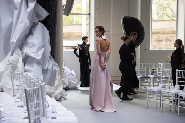 AUSTRALIAN FASHION WEEK, Models prepare backstage ahead of the Toni Maticevski Runway Show during AFC Australian Fashion Week at the Collider, in Sydney, Monday, May 11, 2026. ( NO ARCHIVING SYDNEY NEW SOUTH WALES AUSTRALIA  Copyright: xANNAxKUCERAx 20260511199905404090