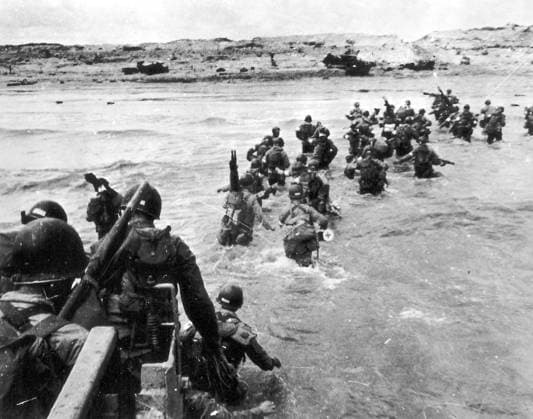 RECORD DATE NOT STATED American forces land at Utah Beach; France 1944. American forces land at Utah Beach; France 1944. Utah Beach was the cofe name for one of the five sectors of the Allied invasion of German-occupied France in the Normandy landings on June 6, 1944, during World War II. Editorial use only. All other uses to be cleared with the copyright owner (World History Archive), in advance., WHA_058_0670.jpg, American forces; Utah Beach; France; 1944; Normandy landings; World War II; Allied invasion; German-occupied France; D-Day; June 6; soldiers; military; invasion; beach landing; historical; war; troops; American military; European theater; Operation Overlord; Allied forces; military history; historical photo; WWII; United States Copyright: xWorldxHistoryxArchivex