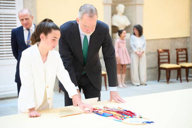 May 11, 2026, Madrid, Madrid, Spain: King Felipe VI of Spain attends an audience with the winners of the 44th edition of the School Competition What is a King to you? at El Pardo Royal Palace on May 11, 2026 in Madrid, Spain Madrid Spain  - ZUMAg15_ 20260511_zaf_g15_022 Copyright: xJackxAbuinx