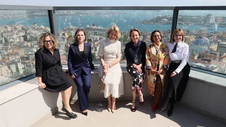 Queen Mathilde of Belgium (C) pictured at the event the business world and entrepreneurship as drivers of women s empowerment discussion, on day two of a Belgian economic mission to Turkey, in Istanbul on Monday 11 May 2026. The Queen of the Belgians is visiting Turkey from 10 to 14 May.  BENOITxDOPPAGNE 173502197