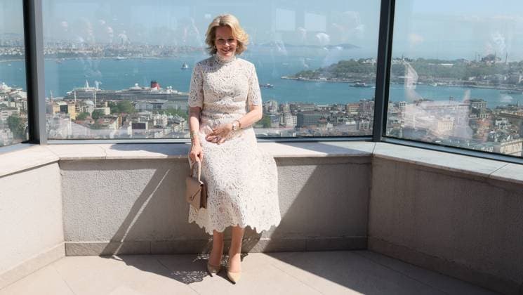 Queen Mathilde of Belgium pictured at the event the business world and entrepreneurship as drivers of women s empowerment discussion, on day two of a Belgian economic mission to Turkey, in Istanbul on Monday 11 May 2026. The Queen of the Belgians is visiting Turkey from 10 to 14 May.  BENOITxDOPPAGNE 173502206