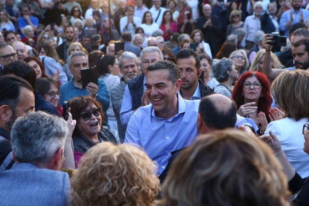 May 11, 2026, Athens, Greece: Former Greek prime minister Alexis Tsipras is greeted by supporters as he arrives for a public speech in Athens, fueling speculation that he is close to announcing the formation of a new political party. Crowds gathered to welcome him ahead of the closely watched appearance. Athens Greece  - ZUMAv62_ 20260511_zaf_v62_019 Copyright: xAristidisxVafeiadakisx