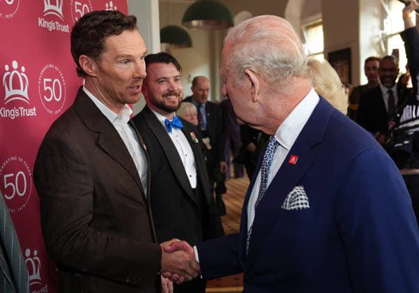 King Charles and Queen Camilla attend A King s Trust Celebration King Charles meets Benedict Cumberbatch as he attends A King s Trust Celebration to mark the 50th anniversary of the charity. The King s Trust, formerly known as The Prince s Trust, helps those from disadvantaged communities, at the Royal Albert Hall, London, UK, on the 11th May 2026. Picture by Aaron Chown WPA-Pool London Royal Albert Hall London United Kingdom  WHA-0817