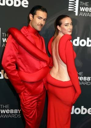 May 11, 2026, New York, New York, USA: French born internet personality YOUNG EMPERORS ISABELLE CHAPUT and NELSON TIBERGHIEN seen during the red carpet arrivals for the 30th Annual Webby Awards held at Cipriani Wall Street. New York USA  - ZUMAk03_ 20260511_zaf_k03_014 Copyright: xNancyxKaszermanx