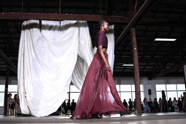 AUSTRALIAN FASHION WEEK, A model walks the runway wearing creations by Australian designer Bianca Spender, during Australian Fashion Week in Sydney, Tuesday, May 12, 2026. ( NO ARCHIVING SYDNEY NEW SOUTH WALES AUSTRALIA  Copyright: xDANxHIMBRECHTSx 20260512138400795168