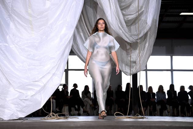 AUSTRALIAN FASHION WEEK, A model walks the runway wearing creations by Australian designer Bianca Spender, during Australian Fashion Week in Sydney, Tuesday, May 12, 2026. ( NO ARCHIVING SYDNEY NEW SOUTH WALES AUSTRALIA  Copyright: xDANxHIMBRECHTSx 20260512122746641304