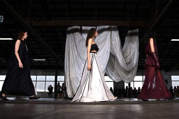 AUSTRALIAN FASHION WEEK, Models walk the runway wearing creations by Australian designer Bianca Spender, during Australian Fashion Week in Sydney, Tuesday, May 12, 2026. ( NO ARCHIVING SYDNEY NEW SOUTH WALES AUSTRALIA  Copyright: xDANxHIMBRECHTSx 20260512148667843694