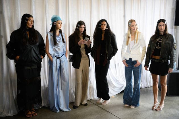AUSTRALIAN FASHION WEEK, Models prepare backstage ahead of the runway show by Australian designer Bianca Spender, during Australian Fashion Week in Sydney, Tuesday, May 12, 2026. ( NO ARCHIVING SYDNEY NEW SOUTH WALES AUSTRALIA  Copyright: xDANxHIMBRECHTSx 20260512173160349469