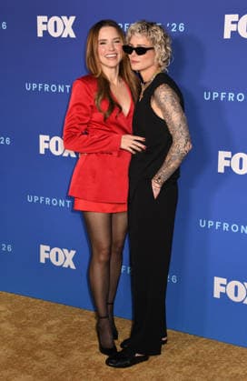 NEW YORK, NY- MAY 11: Sophia Bush and Ashlyn Harris at the 2026 FOX Upfront at New York City Center on May 11, 2026 in New York City Copyright: xmpi099 MediaPunchx