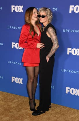 NEW YORK, NY- MAY 11: Sophia Bush and Ashlyn Harris at the 2026 FOX Upfront at New York City Center on May 11, 2026 in New York City Copyright: xmpi099 MediaPunchx