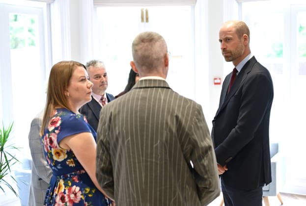 The Prince Of Wales Officially Opens James Place Birmingham BIRMINGHAM, ENGLAND - MAY 11: Prince William, Prince of Wales during the official opening of James Place Birmingham on May 11, 2026 in Birmingham, England. With established centres in Liverpool, London and Newcastle, the charity aims to provide free, rapid-access therapy and life-saving support for men in suicidal crisis., Credit:Eamonn M. McCormack PA ROTA - B68 Avalon United Kingdom, England, Birmingham Copyright: xEamonnxM.xMcCormackx xPAxROTAx-xB68x xAvalonx 1098185569