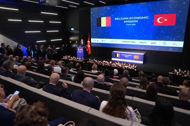 Belgian Economic Mission panel in Istanbul ISTANBUL, TURKIYE - MAY 12: Turkish Industry and Technology Minister Fatih Kacir speaks during the Transition from Industry 4.0 to Industry 5.0 session held at the MEXT Technology Center as part of the Belgian Economic Mission in Istanbul, Turkiye on May 12, 2026. Adem Kutucu Anadolu Istanbul Turkey. Editorial use only. Please get in touch for any other usage.  Copyright: x2026xAnadoluxAdemxKutucux