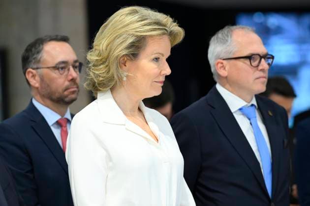 Queen Mathilde Attends 2026 Turkey Economic Mission ISTANBUL, TURKEY - MAY 12: Queen Mathilde of Belgium , Maxime Prevot (Les Engages), Deputy Prime Minister and Minister of Foreign Affairs foreign of Federal Government and Matthias Diependaele (N-VA), Minister-President of the Government of Flanders, Flemish Minister of Economy, Innovation and Industry, Foreign Affairs, Digitalisation and Facility Management pictured attending the meeting From Industry 4.0 to 5.0: A Belgian-Turkish Dialogue on the Future of Manufacturing amid Global Geopolitical Shifts during the Belgian Economic Mission to the Republic of Turkey on May 12, 2026 in Istanbul, Turkey, 12 05 2026 Istanbul Turkey Copyright: xPhilipxReynaersx