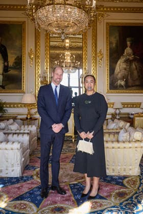 Prince of Wales meets MÄori Queen An audience between The Prince of Wales and MÄori Queen Te Arikinui Kuini Nga wai hono i te po at Windsor Castle, Credit:Kensington Palace B66 Avalon  Copyright: xKensingtonxPalacex xB66x xAvalonx 1098292969