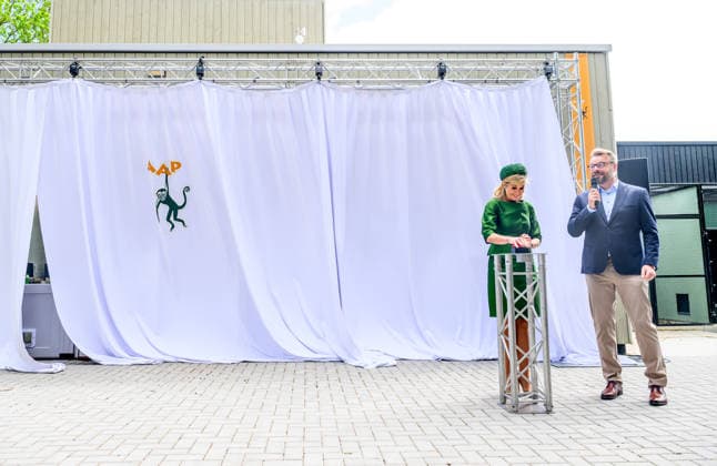 Queen opens the new Mammal Building of the AAP Foundation. Almere, the Netherlands. 12 May 2026 Queen Maxima during a visit to the new Mammal Building of the AAP Foundation. In this building, various types of exotic mammals are accommodated in a living environment that better suits their natural needs. Almere The Netherlands  Copyright: xDPPA POOL PatrickxvanxEmstx