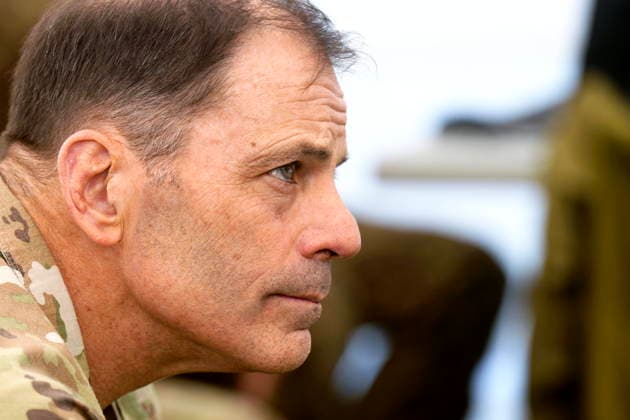 May 12, 2026, Erbege, Selija Region, Latvia: General CHRISTOPHER DONAHUE, Commander of Allied Land Command and U.S. Army Europe and Africa, attends NATO Crystal Arrow 2026 exercise media day in Erberge. Several unmaned ground vehicle systems were tested within Easter Flank Defence Initiave (EFDI) framework. NATOs Eastern Flank Deterrence Initiative (EFDI) is a NATO regional initiative led by Allies, supported by U.S. Army Europe and Africa, to defeat adversary mass and momentum with low cost, attritable uncrewed systems, AI-enabled targeting, and layered defenses. Erbege Latvia - ZUMAk193 20260512_zip_k193_009 Copyright: xIntsxKalninsx