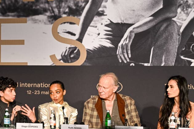 79ème Festival International du Film de Cannes Press conference with jury 79th International Cannes Film Festival Press junket with jury members 455832 2026 05 12 France Negga, Ruth Skarsgard, Stellan  Copyright: xEstellexCarlierx xStarfacex STAR_455832_021
