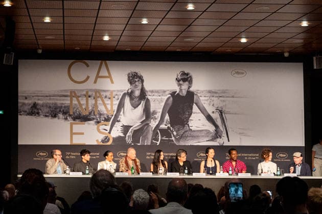79ème Festival International du Film de Cannes Press conference with jury 79th International Cannes Film Festival Press junket with jury members 455832 2026 05 12 France Negga, Ruth Skarsgard, Stellan Zhao, Chloe Park, Chan Wook Wandel, Laura Moore, Demi Laverty, Paul Céspedes, Diego  Copyright: xEstellexCarlierx xStarfacex STAR_455832_032