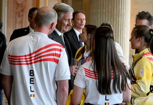The King Receives The Belgian Winter Olympics And Paralympics Athletes BRUSSELS, BELGIUM - MAY 12 : King Philippe receives the Belgian athletes who represented our country at the Milan-Cortina Winter Olympics and Paralympics at Laeken Castle. The athletes support staff and representatives of the Belgian Olympic and Interfederal Committee (BOIC-COIB), the Belgian Paralympic Committee (BPC) and the relevant sports federations will also be present..on May 12, 2026 in Brussels, Belgium, 12 05 2026 Brussels Belgium  Copyright: xBertxVanxDenxBrouckex