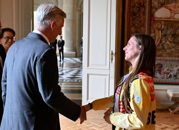The King Receives The Belgian Winter Olympics And Paralympics Athletes BRUSSELS, BELGIUM - MAY 12 : King Philippe receives Hanne De Smet and the Belgian athletes who represented our country at the Milan-Cortina Winter Olympics and Paralympics at Laeken Castle. The athletes support staff and representatives of the Belgian Olympic and Interfederal Committee (BOIC-COIB), the Belgian Paralympic Committee (BPC) and the relevant sports federations will also be present..on May 12, 2026 in Brussels, Belgium, 12 05 2026 Brussels Belgium  Copyright: xBertxVanxDenxBrouckex