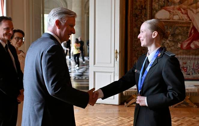 The King Receives The Belgian Winter Olympics And Paralympics Athletes BRUSSELS, BELGIUM - MAY 12 : King Philippe receives Tinneke Den Dulk and the Belgian athletes who represented our country at the Milan-Cortina Winter Olympics and Paralympics at Laeken Castle. The athletes support staff and representatives of the Belgian Olympic and Interfederal Committee (BOIC-COIB), the Belgian Paralympic Committee (BPC) and the relevant sports federations will also be present..on May 12, 2026 in Brussels, Belgium, 12 05 2026 Brussels Belgium  Copyright: xBertxVanxDenxBrouckex