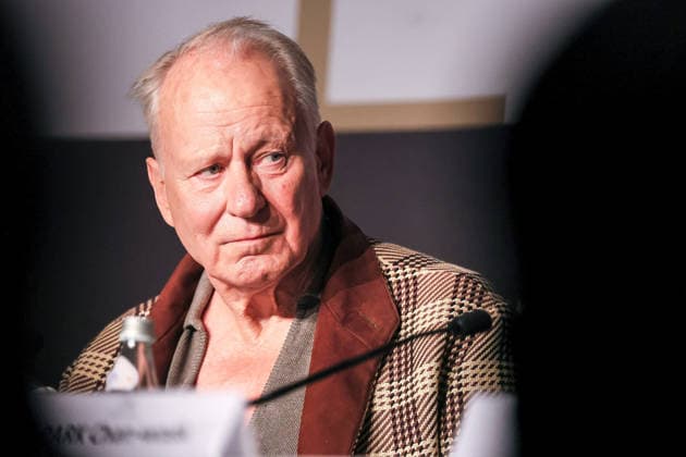 Cannes - Jury Press Conference Jury Member Stellan Skarsgard speaks during the Jury press conference at the 79th annual Cannes Film Festival at Palais des Festivals on May 12, 2026 in Cannes, France. Photo by Jean-Marc Haedrich Pool ABACAPRESS.COM Cannes France  Copyright: xABACAx