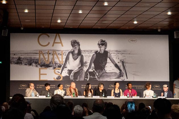 Didier Allouch, Diego Céspedes, Ruth Negga, Stellan Skarsgard, Demi Moore, Park Chan wook, président du jury, Chloé Zhao, Isaach de Bankolé, Laura Wandel, Paul Laverty lors de la conférence de presse du jury lors du 79ème Festival International du Film de Cannes 12 23 mai 2026 , le 12 mai 2026 Estelle Carlier Pool Bestimage Press conference of the jury during the 79th Cannes International Film Festival on May 12th, 2026 Cannes France Copyright: xEstellexCarlierx xPoolx xBestimagexEstellexCarlierx xPoolx xBestimagex