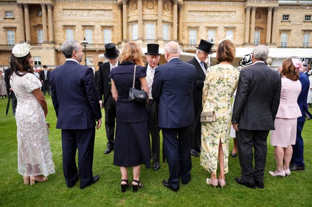 Royal Garden Party at Buckingham Palace King Charles III (centre) greets guests during a Royal Garden Party at Buckingham Palace, London, to celebrate frontline workers from across the United Kingdom and recognise the dedication and contribution of those who serve their communities through volunteering, supporting charitable causes and working for emergency services. Picture date: Tuesday May 12, 2026., Credit:Aaron Chown PA ROTA - B68 Avalon UK, London  Copyright: xAaronxChownx xPAxROTAx-xB68x xAvalonx 1098334971