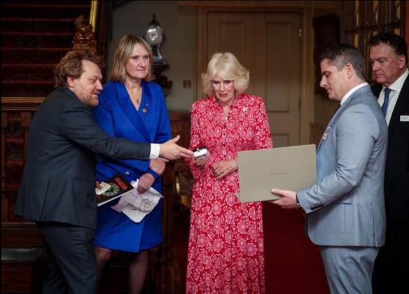Image Licensed to Parsons Media. 12 05 2026. London, United Kingdom. The Queen- Reception for Medical Detection Dogs. Her Majesty The Queen, as Patron of Medical Detection Dogs, hosts a reception at Clarence House.  Copyright: xAndrewxParsonsx xParsonsxMediax PAR-9207-0006