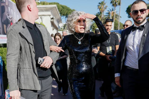 Cannes Jane Fonda Exits Martinez MP Cannes, France- May 12: Jane Fonda leaves Hotel Martinez to attending opening ceremony during 79th Festival of Cannes, on May 12, 2026 in Cannes, France. Photo by Marco Piovanotto ABACAPRESS:COM Cannes France  Copyright: xPiovanottoxMarco ABACAx