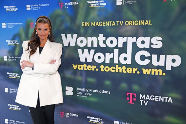 Laura Wontorra at the Wontorras World Cup Father Daughter World Cup Premiere Screening at the Telekom Flagship Store Hamburg Altstadt in Hamburg on 12 05 2026