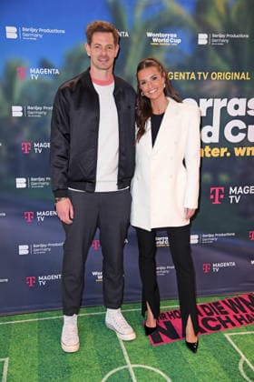 Alexander Alex Schlüter, Laura Wontorra at the Wontorras World Cup Father Daughter World Cup Premiere Screening at the Telekom Flagship Store Hamburg Altstadt in Hamburg on 12 05 2026