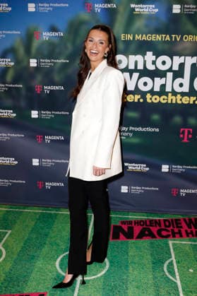 Laura Wontorra at the premiere screening of the Magenta TV documentary series Wontorras World Cup Father Daughter World Cup at the Telekom Flagship Store Hamburg, 12 05 2026 Foto:xC.xTamckex xFuturexImagex wontorra_6507