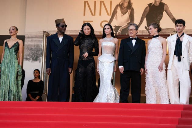 Opening Ceremony And La VÃ nus Electrique (The Electric Venus) Screening - The 79th Annual Cannes Film Festival Jury Members Diego CÃ spedes, Laura Wandel, Jury President Park Chan-wook, Demi Moore, ChloÃ Zhao, Isaach de BankolÃ and Ruth Negga attend the opening ceremony and La VÃ nus Electrique (The Electric Venus) screening during the 79th annual Cannes Film Festival at Palais des Festivals, Credit:Lounis Tiar Avalon France, Cannes  Copyright: xLounisxTiarx xAvalonx 1098387364