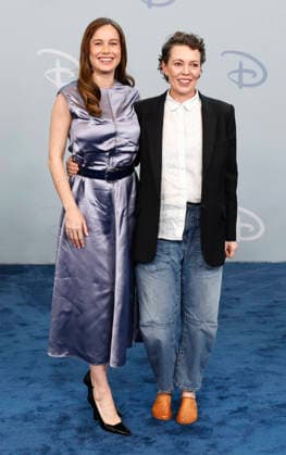 Brie Larson and Olivia Colman attends the 2026 Disney Upfront at the Jacob Javits Center on Tuesday, May 12th, 2026 in New York City.  NYP202605128041 PeterxFoley