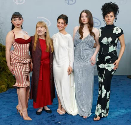 (L-R) Rowan Blanchard, Mattea Conforti, Ann Dowd, Lucy Halliday and Chase Infiniti attends the 2026 Disney Upfront at the Jacob Javits Center on Tuesday, May 12th, 2026 in New York City.  NYP202605128055 PeterxFoley