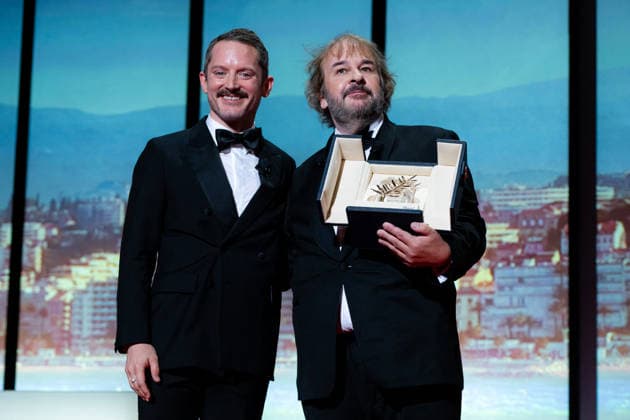Cannes - Opening Ceremony LZ Elijah Wood and Peter Jackson on stage during the opening ceremony of the 79th annual Cannes Film Festival at Palais des Festivals on May 12, 2026 in Cannes, France. Photo by Laurent Zabulon ABACAPRESS.COM  Copyright: xZabulonxLaurentx