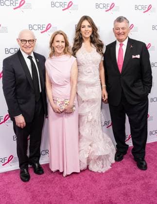 May 12, 2026, Bronx, New York, USA: New York, NY, USA on May 12, 2026: Dr. Larry Norton, Donna McKay, Elizabeth Hurley and William P. Lauder attends BCRF s Hot Pink Party at Glasshouse. Bronx USA - ZUMAr339 20260512_znp_r339_002 Copyright: xLevxRadinx