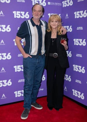 Quentin Tarantino and Sonia Friedman attends 1536™ Opening Night at The Ambassadors Theatre in London, England. UK. Tuesday 12th May 2026. Copyright: xJamesxWarrenx ae7cg328