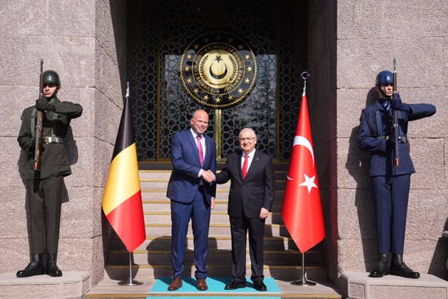 Yasar Guler-Theo Francken meeting in Ankara ANKARA, TURKIYE - MAY 13: Turkish National Defense Minister Yasar Guler welcomes Belgian Defense Minister Theo Francken with an official ceremony at the Defense Ministry building in Ankara, Turkiye on May 13, 2026. Metin Aktas Anadolu Ankara Turkey. Editorial use only. Please get in touch for any other usage.  Copyright: x2026xAnadoluxMetinxAktasx