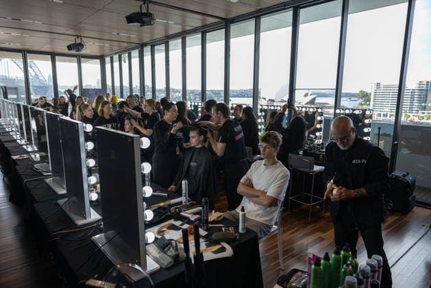 AUSTRALIAN FASHION WEEK, Behind the scenes models hair and make-up ahead of FDS TAFE NSW - The Innovators show during Australian fashion week at the Museum of contemporary art, Sydney, Wednesday, May 13, 2026. ( NO ARCHIVING MELBOURNE VICTORIA AUSTRALIA  Copyright: xNADIRxKINANIx 20260513160006589898