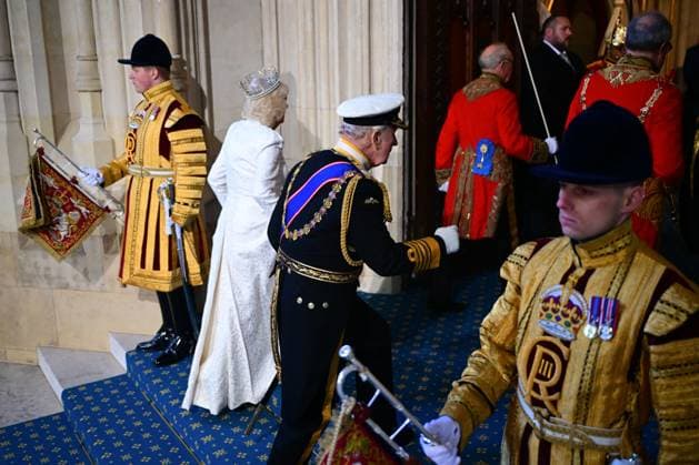State Opening of Parliament, The Victoria Tower, Sovereigns Entrance, Palace of Westminster, London, UK - 13 May 2026 Queen Camilla and King Charles III arrive State Opening of Parliament, The Victoria Tower, Sovereigns Entrance, Palace of Westminster, London, UK - 13 May 2026, Credit:Victoria Jones Shutterstock PA ROTA - B68 Avalon United Kingdom, London, Palace of Westminster Copyright: xVictoriaxJones Shutterstockx xPAxROTAx-xB68x xAvalonx 1098534054