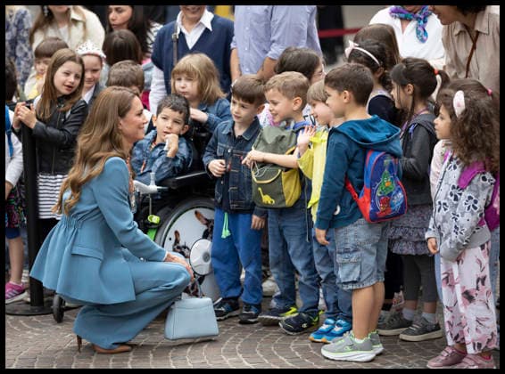 . 13 05 2026. Reggio Emilia, Italy. Kate Middleton. the Princess of Wales , arriving at the town hall in Reggio Emilia on day one of her visit to Italy.  xStephenxLockx xi-Imagesx IIM-26766-0011
